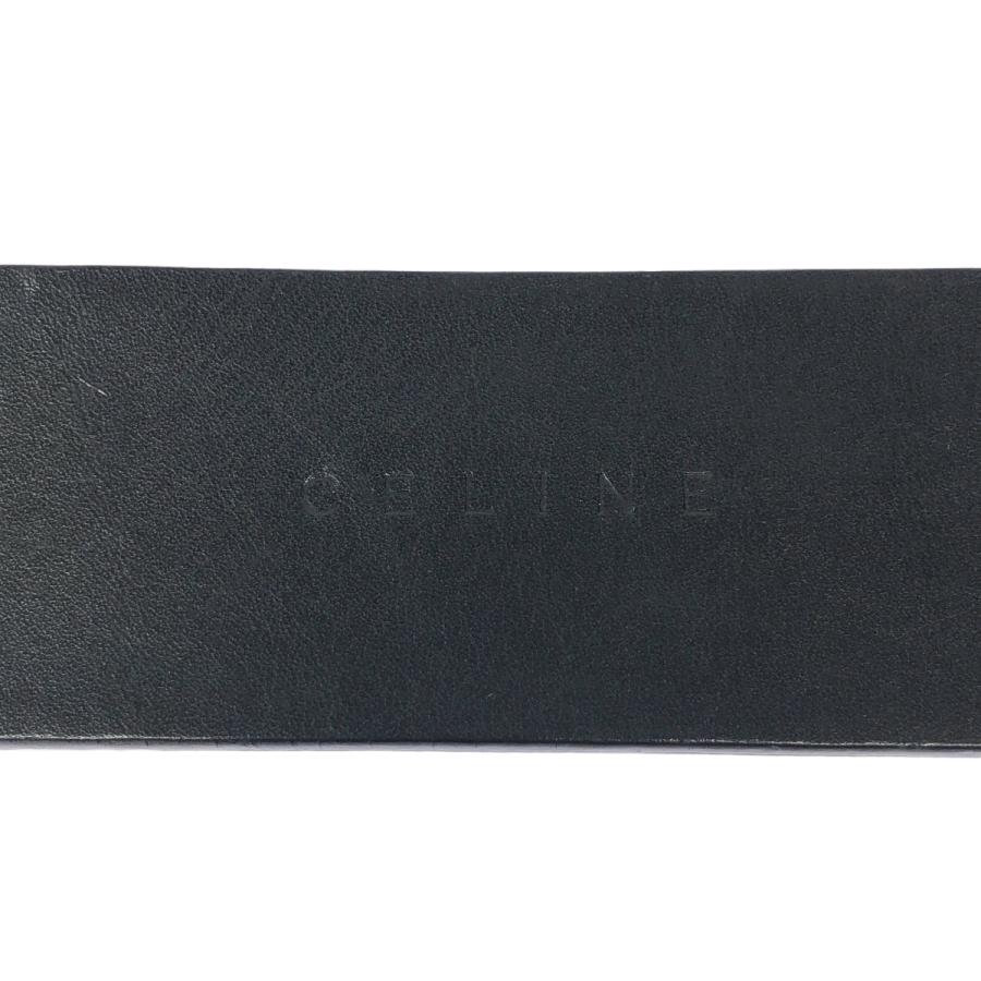 CELINE（セリーヌ） ペリカンフックバックルレザーベルト ブラック 30