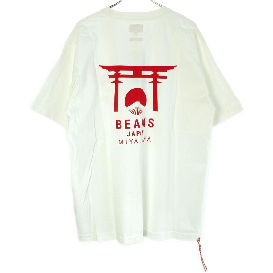 BEAMS ビームス 宮島限定 プリントTシャツ オフホワイト系 L