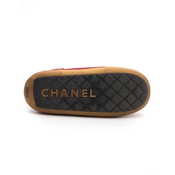 シャネル ムートンブーツ ショート CHANEL シャネル チェーンデザインショートムートンブーツ