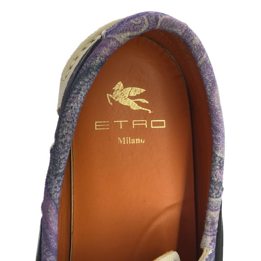 ETRO エトロ スエードデッキシューズ オフホワイト×マルチカラー 42