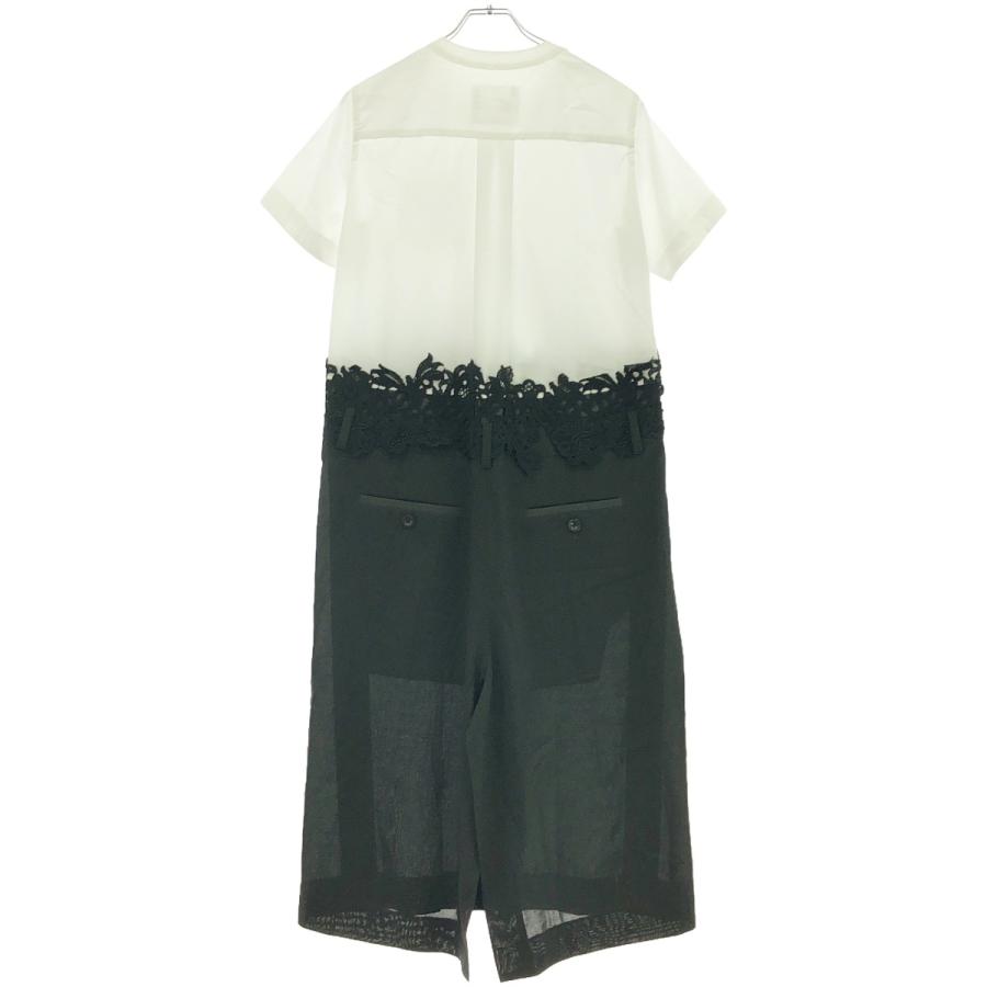 sacaiミニワンピース sacai: ネイビー Nylon Twill & Cotton Jersey ミニワンピース