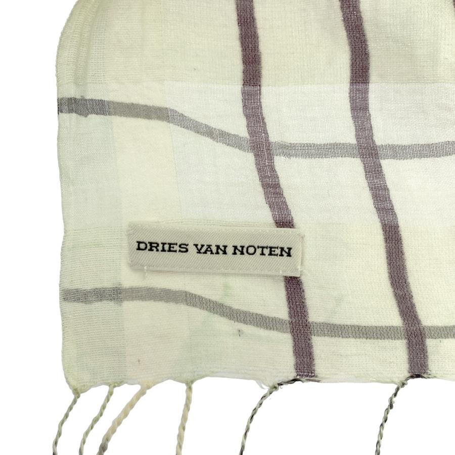 DRIES VAN NOTEN ドリスヴァンノッテン チェック 大判フリンジスカーフ 