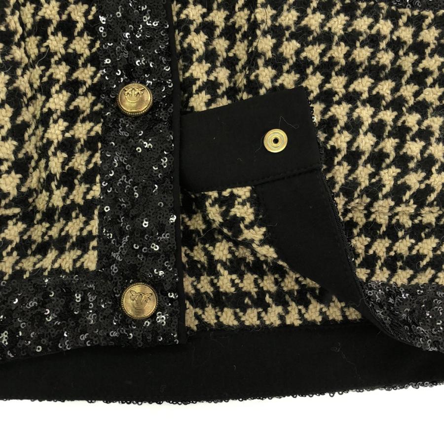 PINKO ピンコ 19AW スパンコールツイードジャケット 1N12Q7 ブラウン 