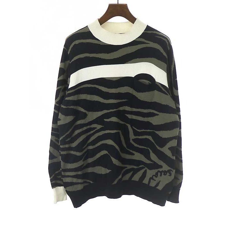 sacai サカイ 20SS ゼブラ柄ハイネックプルオーバーニットセーター 