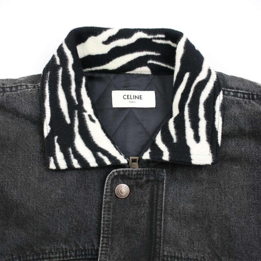CELINE セリーヌ 21AW ルーズ ゼブラ切替デニムジャケット CELINE セリーヌ 21AW ルーズ ゼブラ切替デニムジャケット