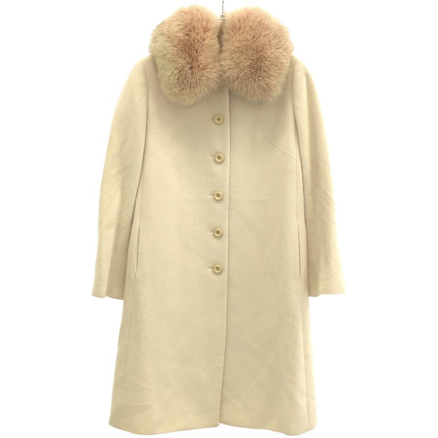 Harrods ハロッズ フォックスファーアンゴラウールロングコート