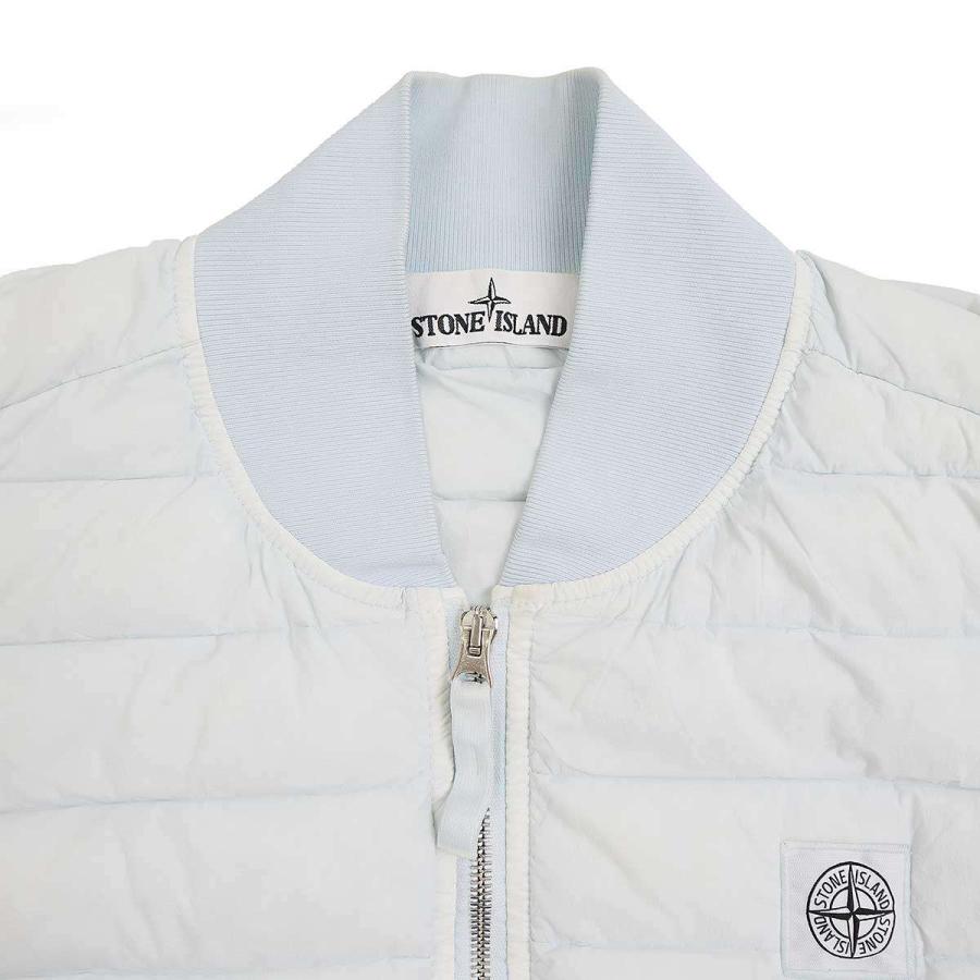 【美品】ストーンアイランド　ダウンベスト　ガーメントダイ　フード　ホワイト系　M STONE ISLAND(ストーンアイランド)ガーメントダイナイロンレップス