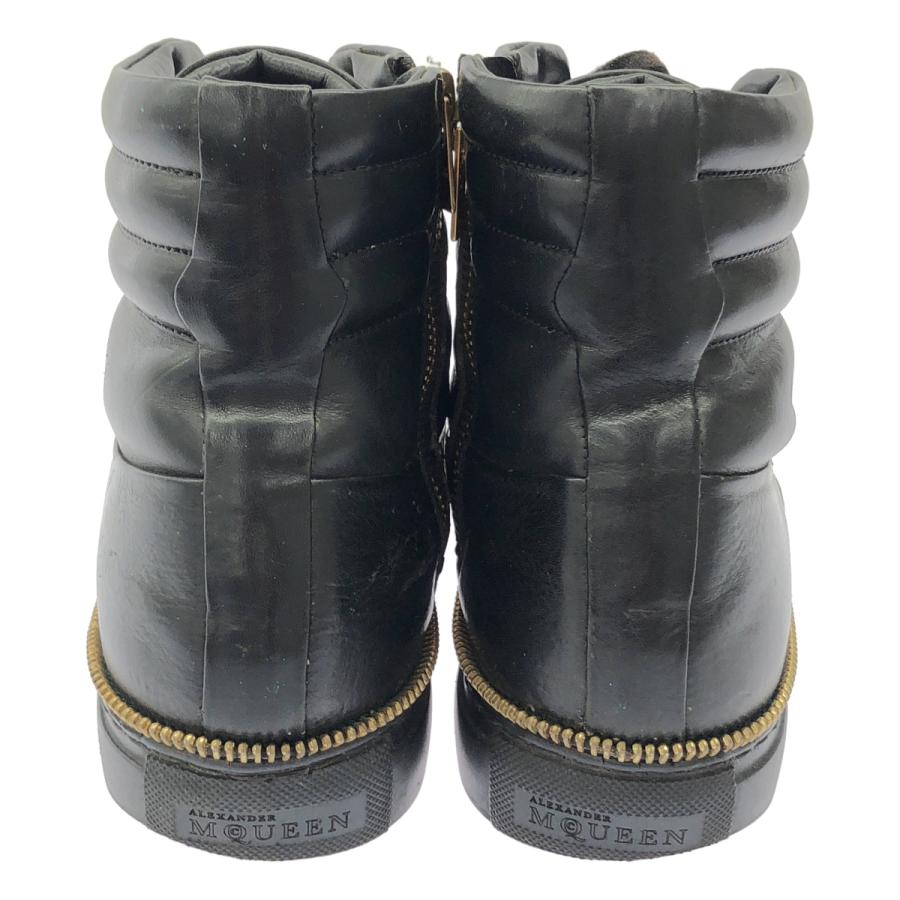 ALEXANDER McQUEEN アレキサンダーマックイーン ジッパーハイカットレザースニーカー 356765 ブラック 41 Alexander McQueen（アレキサンダーマックイーン） ジッパーハイカット