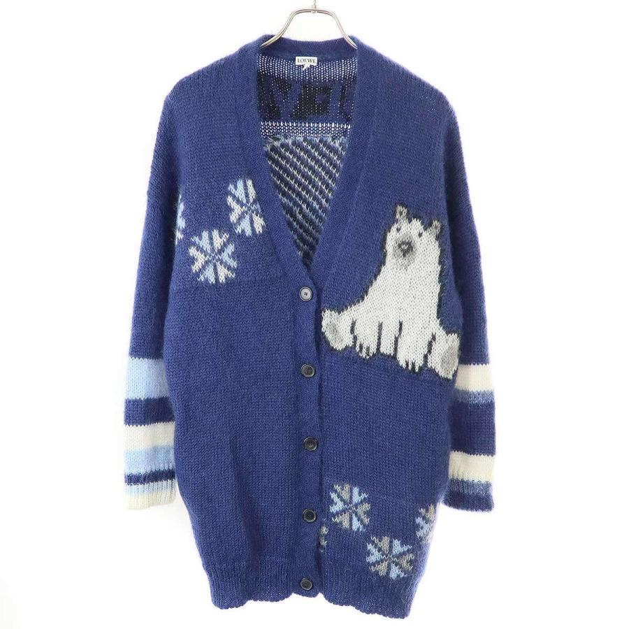 LOEWE（ロエベ） 21SS オーバーサイズモヘアカーディガン ブルー XXS
