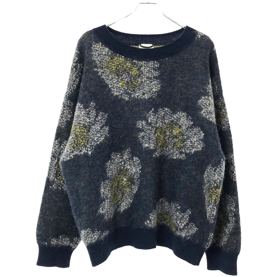 MIOSMOKEY ミオズモーキー Mohair Flower Knit モヘアフラワーニットセーター 222KN701H ネイビー L MIOSMOKEY ミオズモーキー Mohair Flower Knit モヘアフラワー