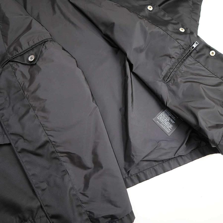 PRADA プラダ　19SS 半袖　ポロシャツ　コットン　三角ロゴ　ブラック　M ブラック 半袖ポロシャツ PRADA 胸元三角ロゴ プラダ コピー ボタン