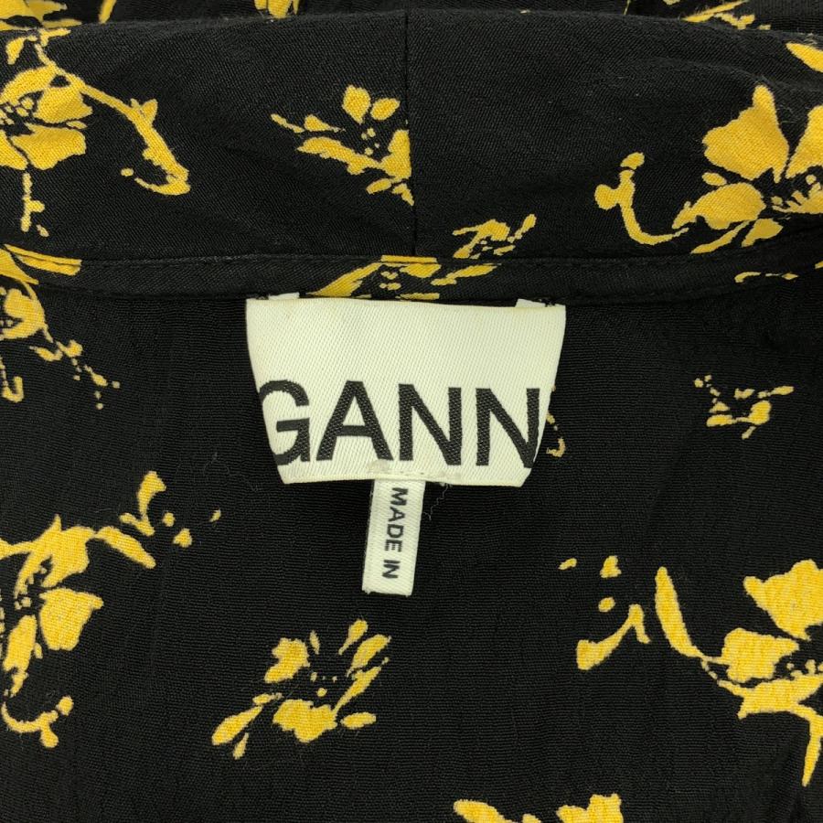 美品GANNI 花柄 ミニワンピース パーティードレス Ganni】花柄 フリル付き ミニワンピース（送料込み）