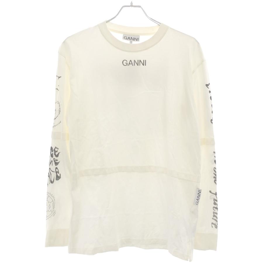 GANNI ガニー Long Sleeves Tee レイヤードデザインロングスリーブT 