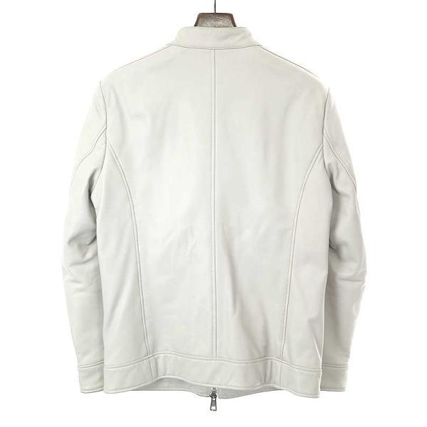 AKM シングルライダース ホワイト ラムレザー ジャケット XL AKM エーケーエム S-RIDERS SENA ラムレザーシングルライダース