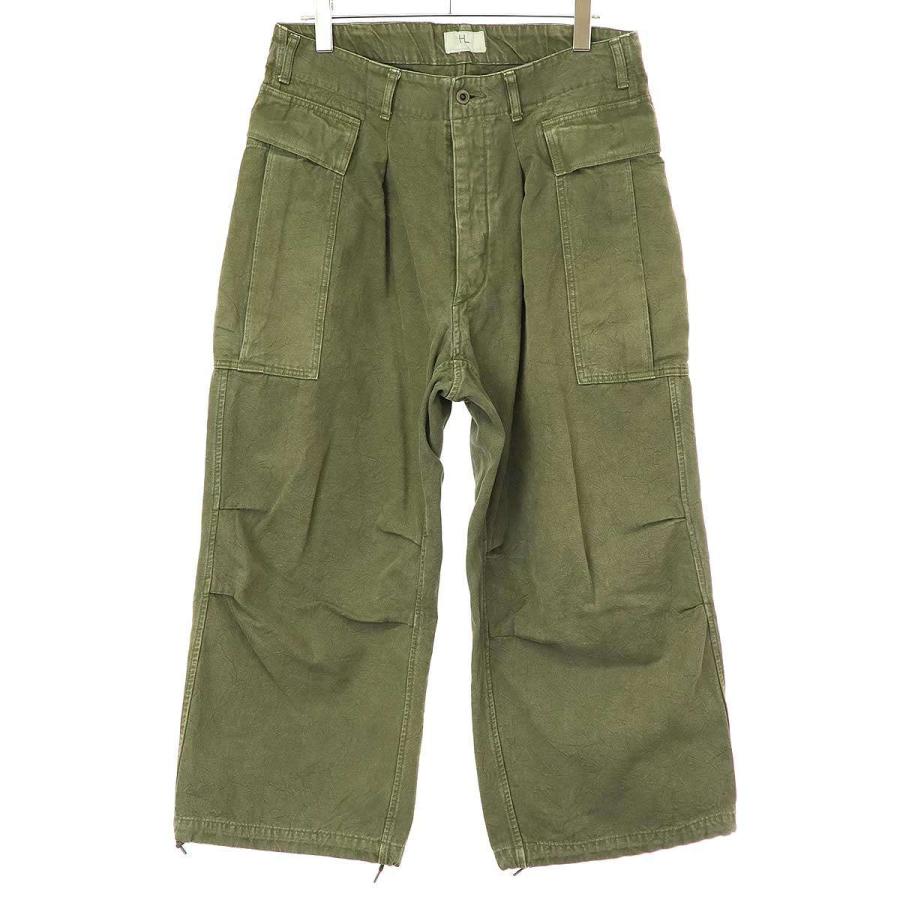 ま*ん様 22AW ヘリル　HERILL ダックカーゴパンツ　オリーブドラブ　3 HER. HERILL ヘリル 22AW Duck Cargopants ダックカーゴパンツ 22-030