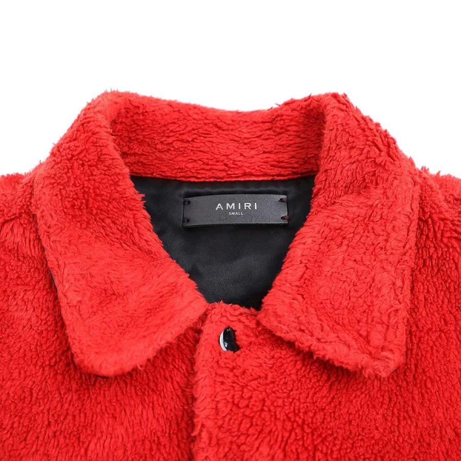 AMIRI アミリ バンダナ ペイズリー コットン ライダースジャケット 赤 AMIRI（アミリ） 17AW Sherpa Band Jacket ボアジャケット レッド S