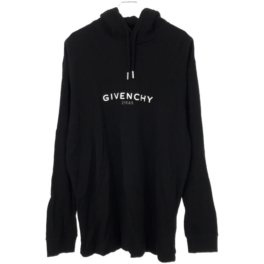 ジバンシィ GIVENCHY フロントロゴ刺繍パーカー Lサイズ ブラック ジバンシィ GIVENCHY フロントロゴ刺繍パーカー Lサイズ ブラック