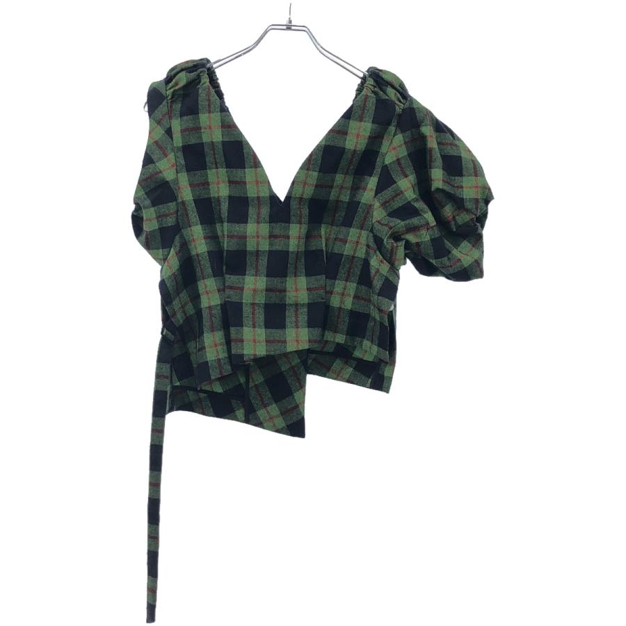 ENFOLD（エンフォルド） 18AW チェック柄アシンメトリーパフスリーブ