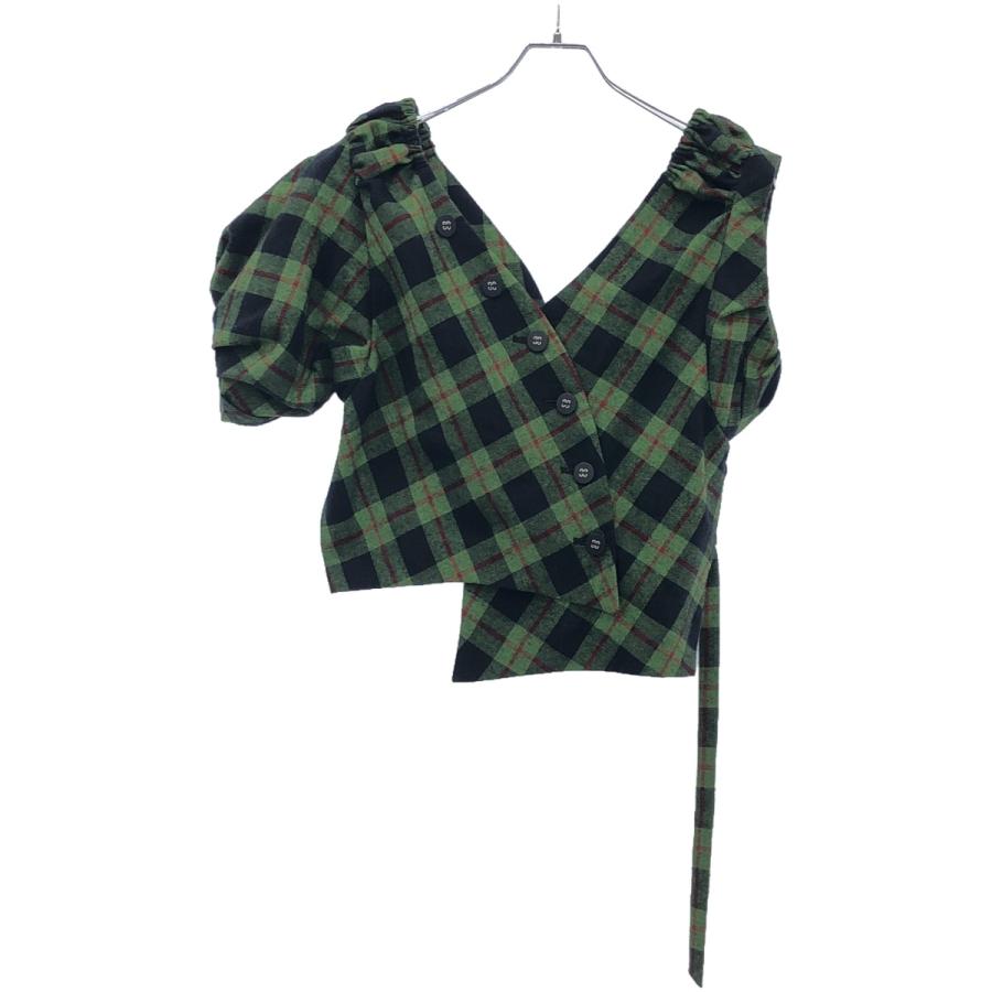 ENFOLD（エンフォルド） 18AW チェック柄アシンメトリーパフスリーブ