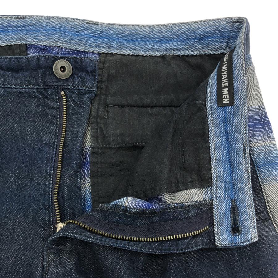 ISSEY MIYAKE MEN イッセイミヤケ メン 切替ボーダー染めデニムパンツ