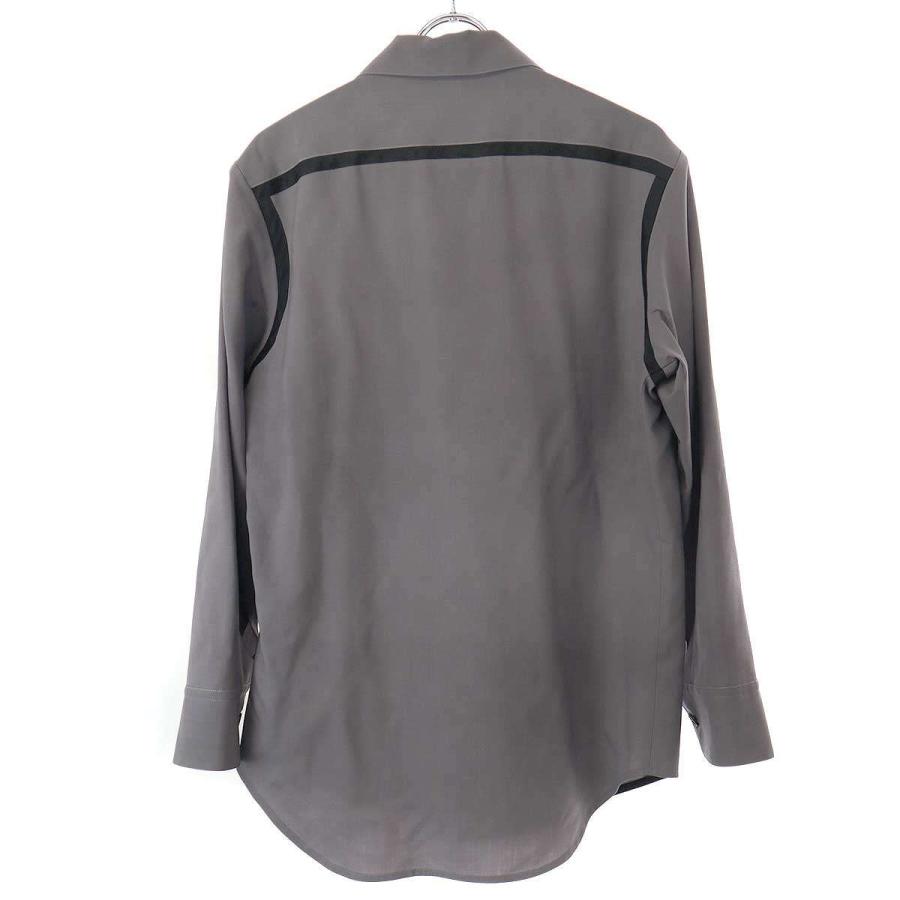 JIL SANDER ジルサンダー カジュアルシャツ S グレー 【古着】【中古】【送料無料】 JIL SANDER（ジルサンダー） 21AW ウールオープンカラーポケットシャツ