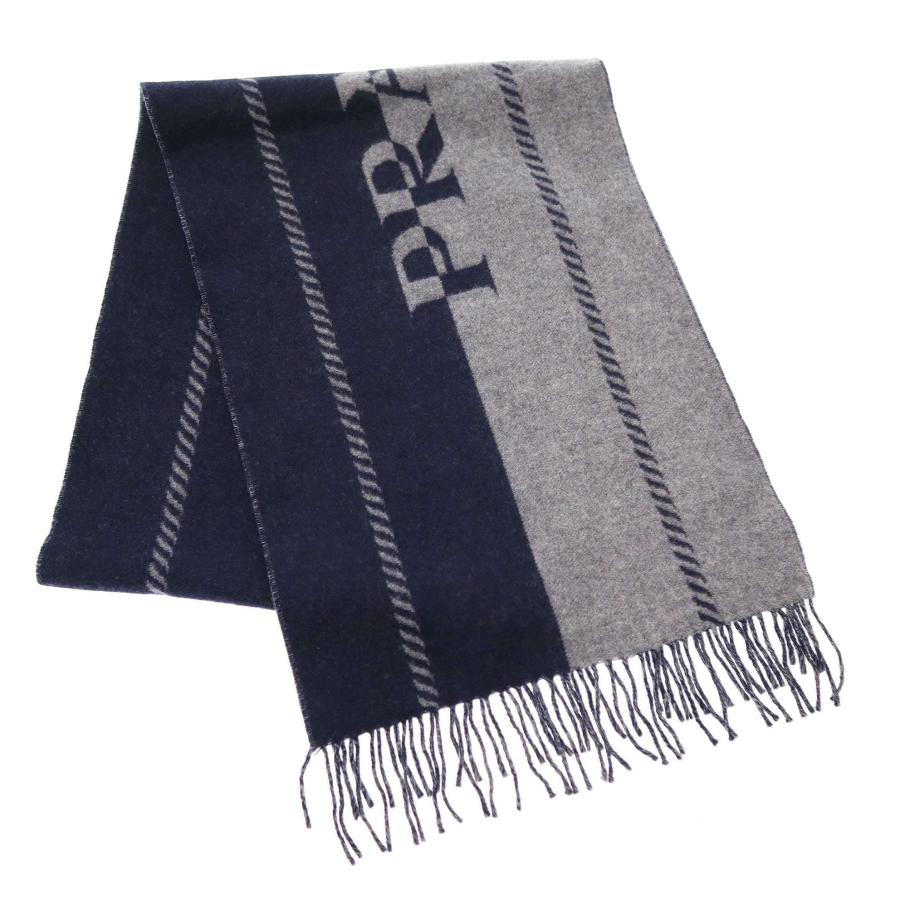 PRADA（プラダ） ジャカードロゴ スモール ウール スカーフ マフラー