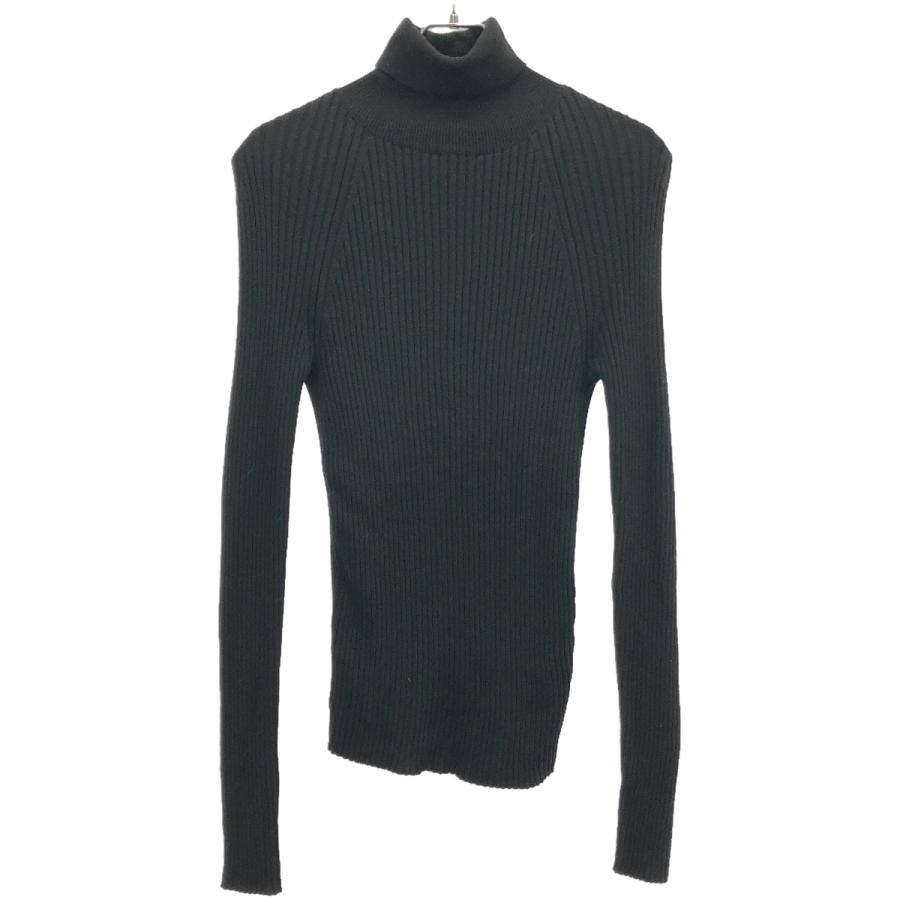 CELINE - CELINE セリーヌ オールド タートルネックリブニットセーター 23468/0538 ブラック M CELINE セリーヌ オールド タートルネックリブニットセーター