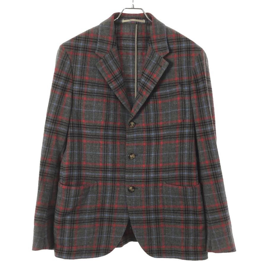 Cantarelli チェック柄 テーラードジャケット　イタリア製 Cantarelli（カンタレリ） KNIT JACKET タータンチェック テーラード