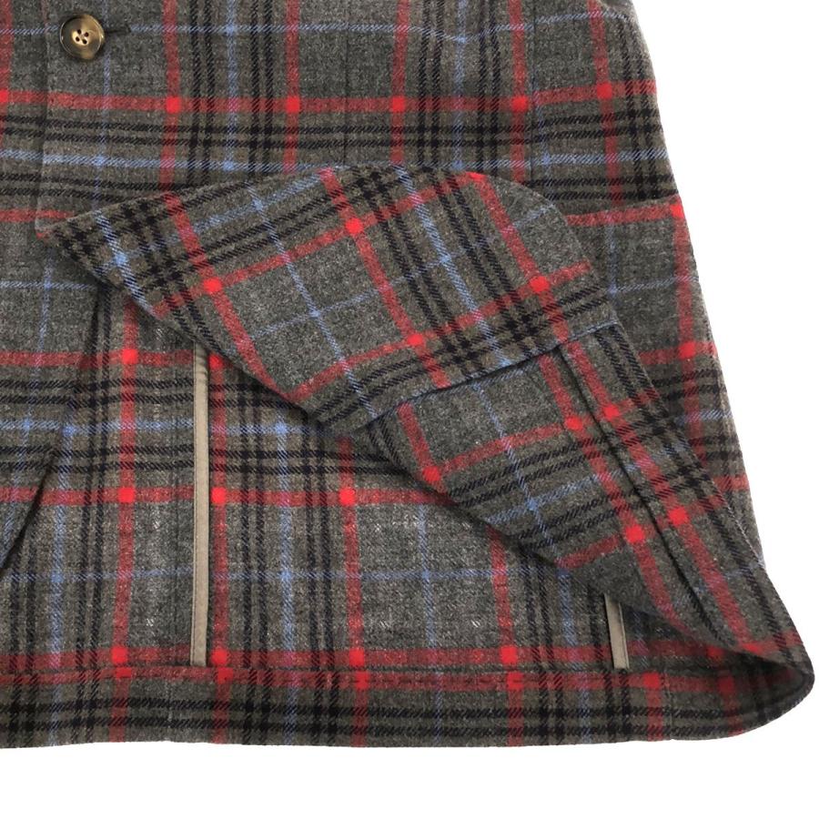 【最高級】Cantarelli（カンタレッリ）イタリア製 チェック柄 テーラード Cantarelli（カンタレリ） KNIT JACKET タータンチェック テーラード