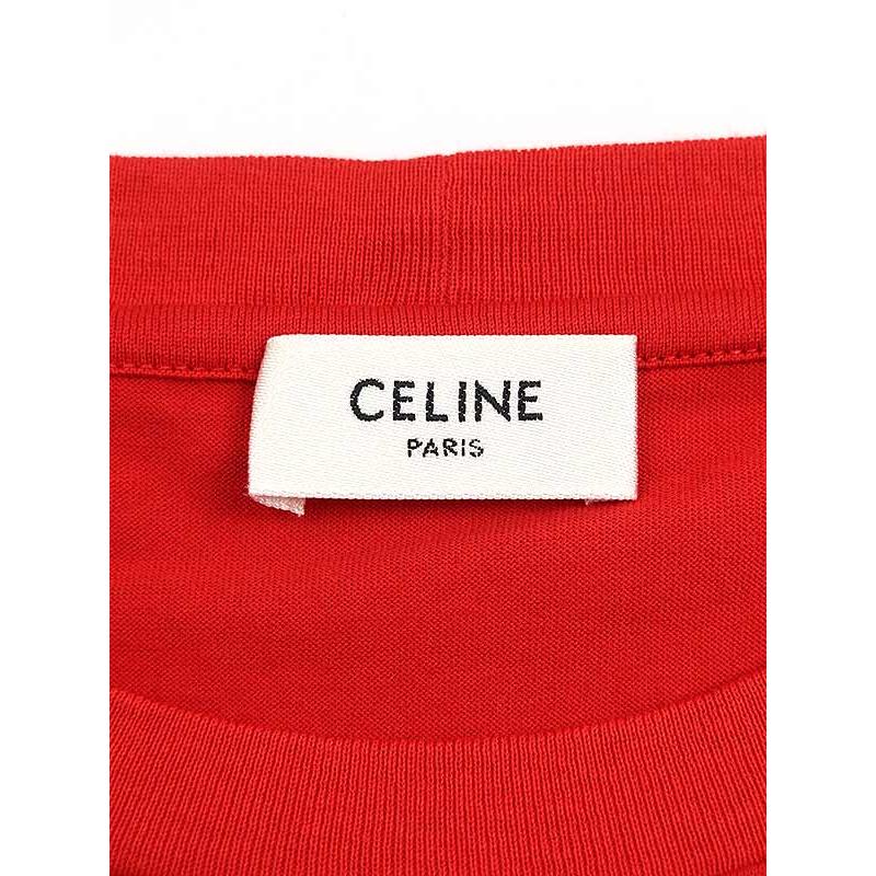 CELINE セリーヌ ロゴプリントクロップドTシャツ レッド サイズ CELINE セリーヌ ロゴプリントクロップドTシャツ レッド サイズ