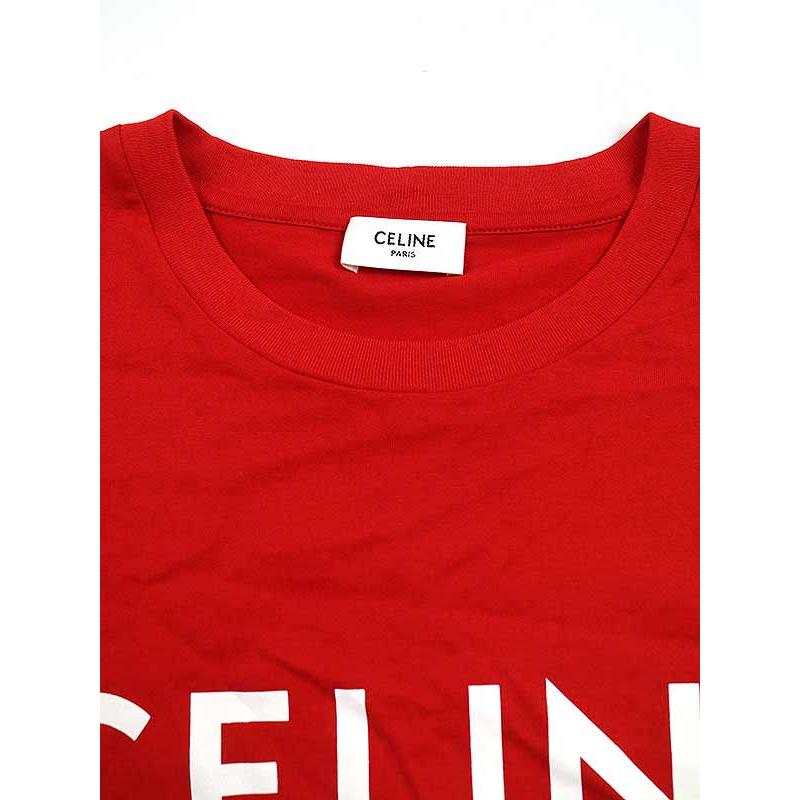 CELINE セリーヌ ロゴプリントクロップドTシャツ レッド サイズ CELINE セリーヌ ロゴプリントクロップドTシャツ レッド サイズ