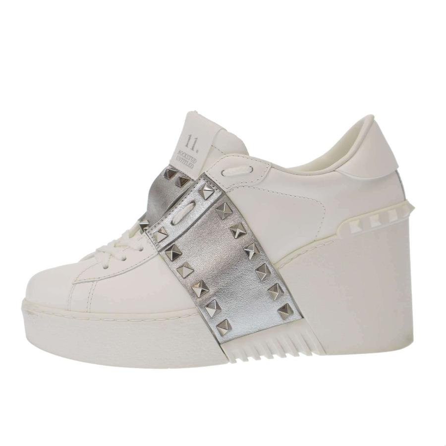 ヴァレンティノ厚底スニーカー/オープンディスコカーフスキンウェッジ