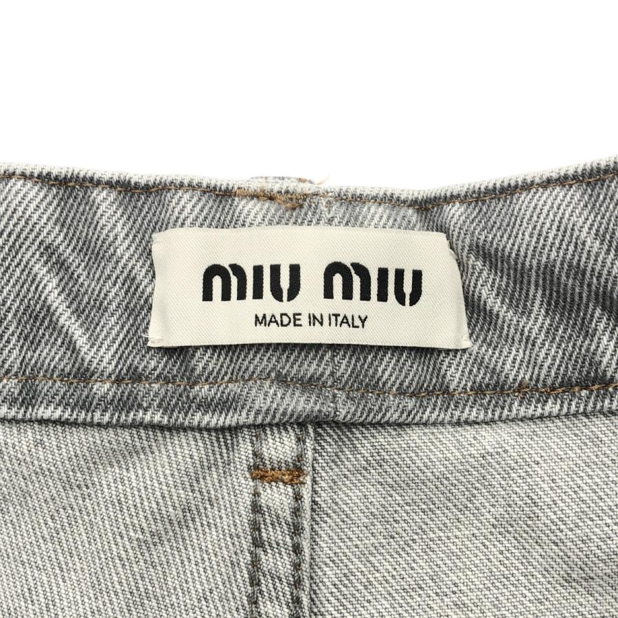 miu miu ミュウミュウ 23AW カットオフロゴデニムパンツ GWP483 グレー 25 IT6OVPI0JERG_2