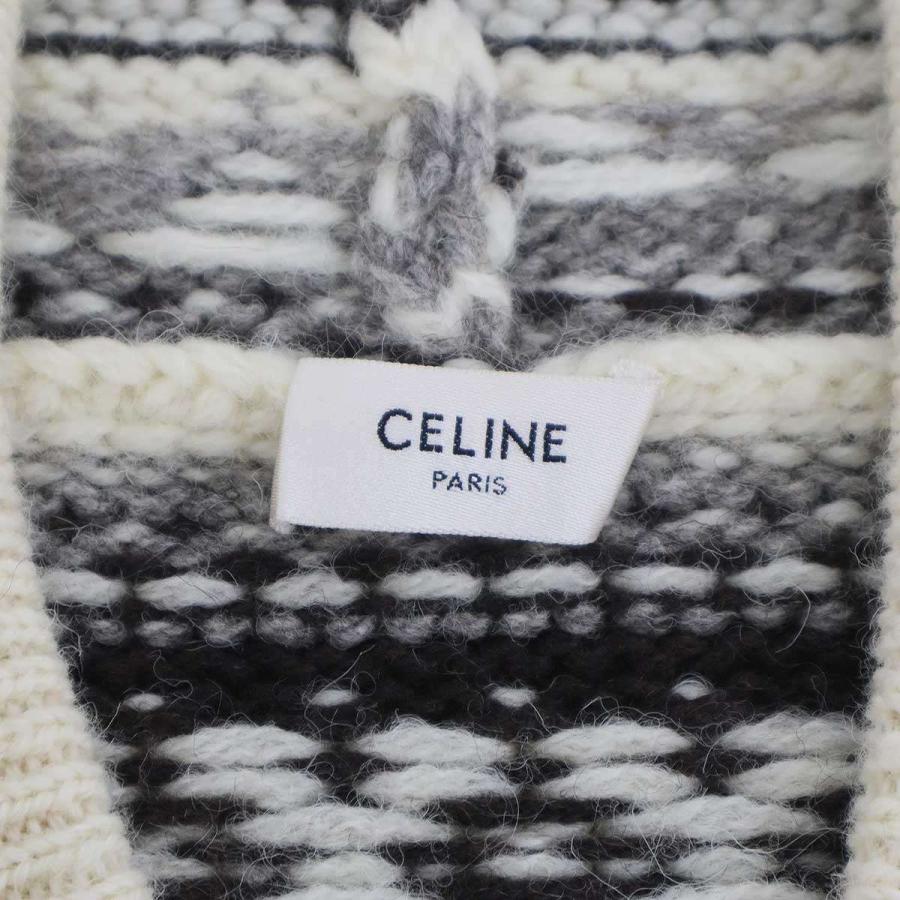 CELINE セリーヌ 21AW オーバーサイズ バハシェトランド ジャカードニットパーカー 2A80R107O アイボリー×マルチカラー XS IT6QHYE1YQQG_2