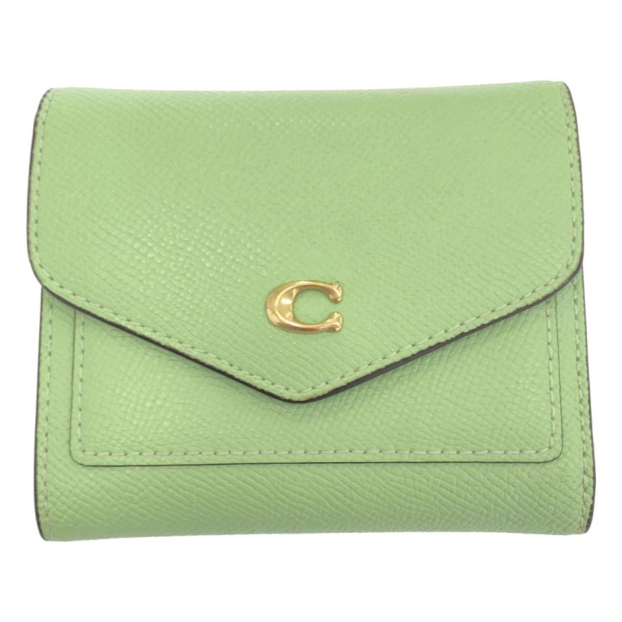 COACH コーチ ウィン スモール コンパクトレザ－ウォレット 財布  グリーン - COACH（コーチ） ウィン スモール コンパクトレザ−ウォレット 財布
