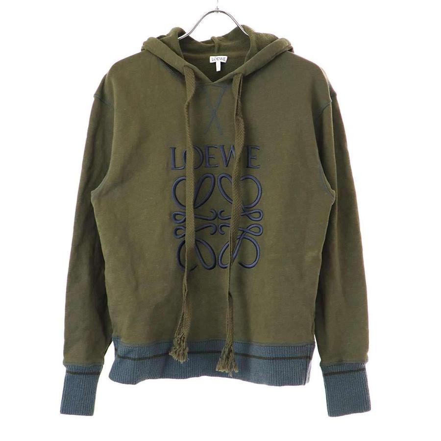 LOEWE（ロエベ） アナグラム刺繍リブニットスウェットパーカー 