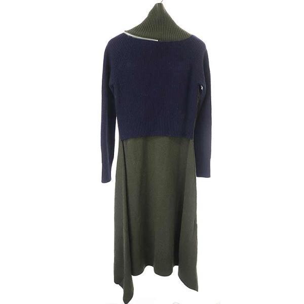 sacai サカイ 21AW HOLIDAY COLLECTION ウールハイネックニットドレス 