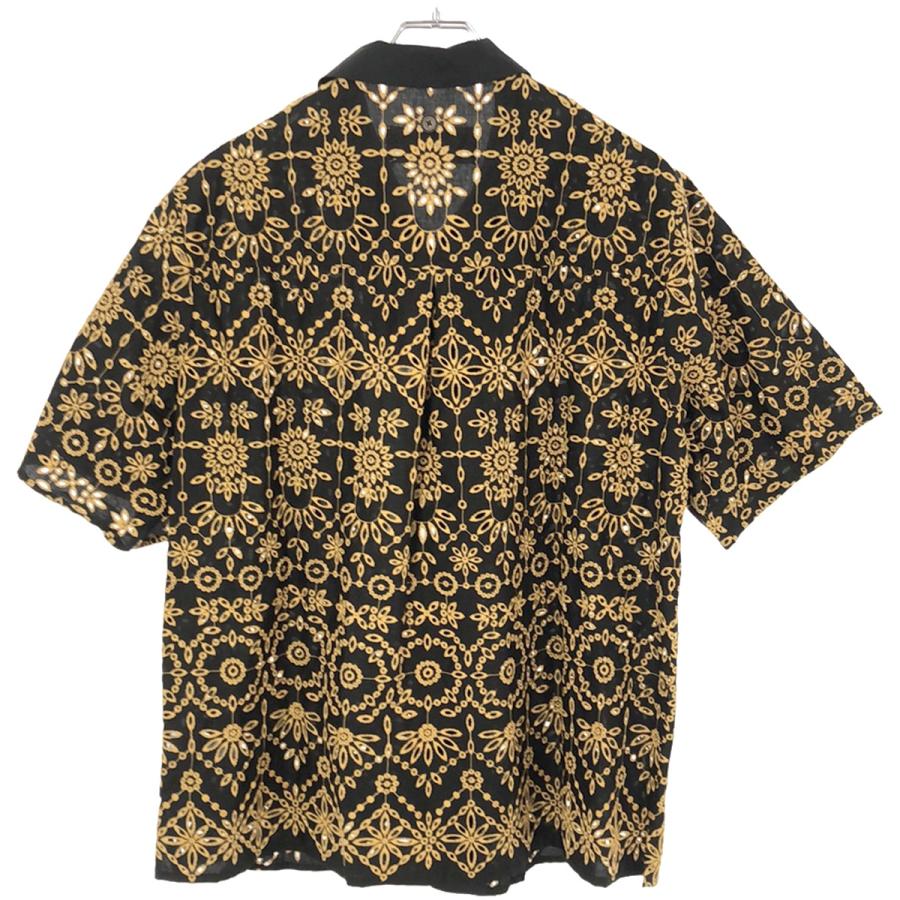 AAKU アアク 24SS OPEN COLLAR SHIRT オープンカラー レースシャツ 1612-70505 ブラック×イエロー 3 IT78CDS0S7BK |  | 01