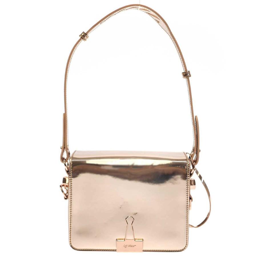 OFF-WHITE オフホワイト Binder Clip Flap Bag ミラーパテント 