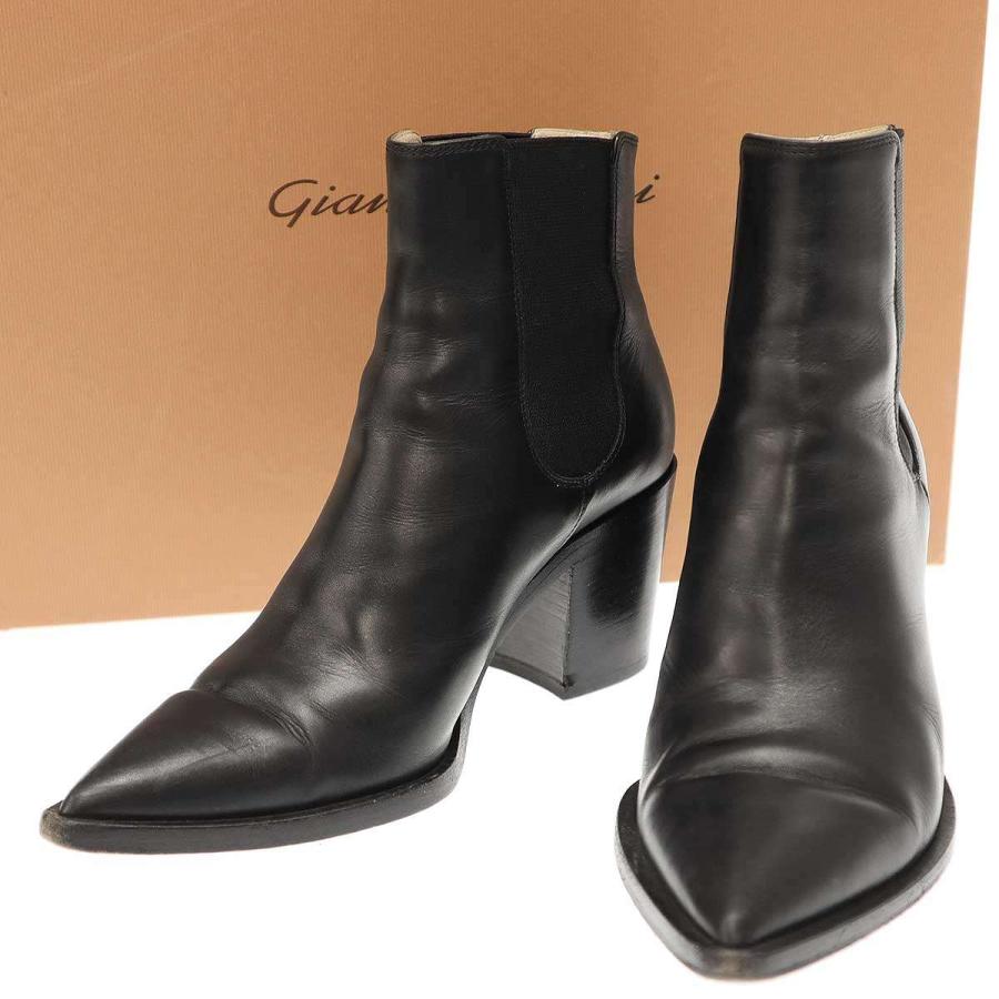 megumegu3 美品 Gianvito Rossi レザーヒールブーツ Boots HANSEN CUISSARD BLACK | Gianvito Rossi
