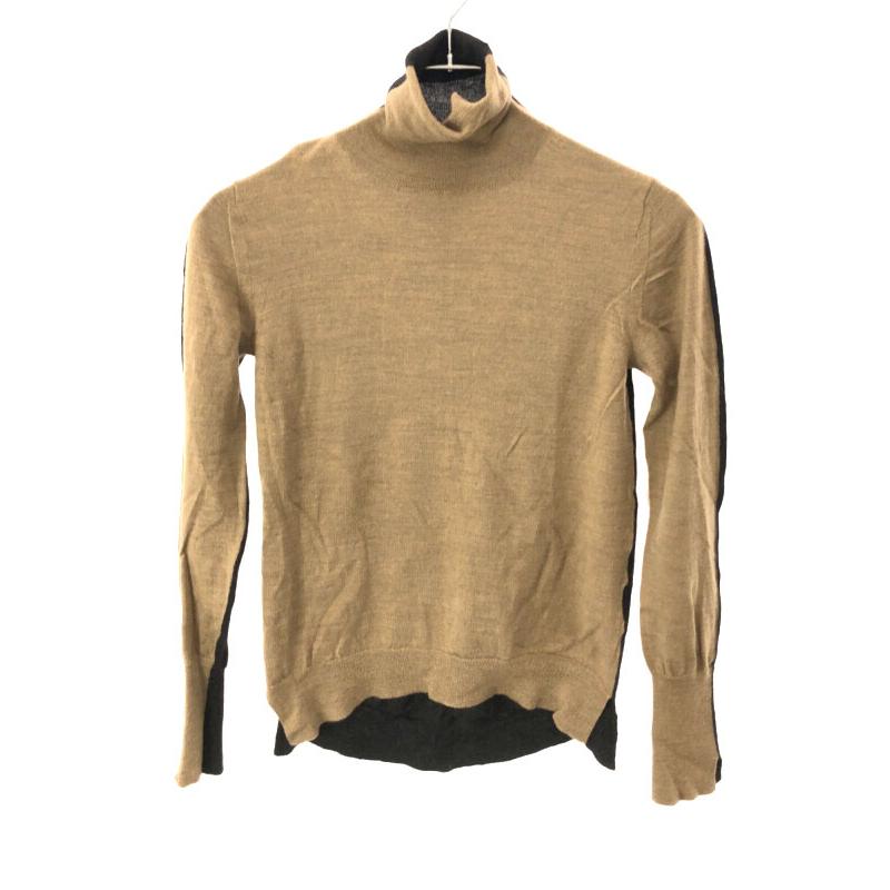 BEIGE, ベイジ KEITH バイカラーハイネックニットセーター チャコール  