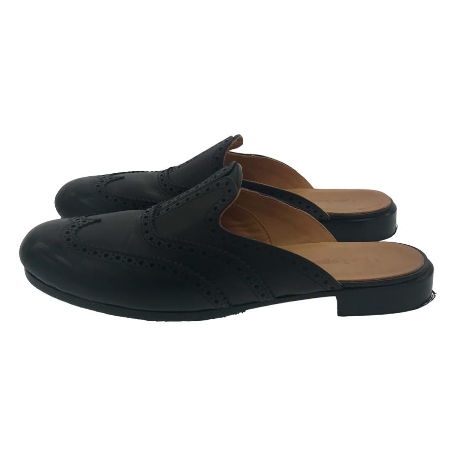 1piu1uguale3 ウノピゥウノウグァーレトレ WINGTIP SANDAL ウィングチップレザーミュールサンダル  ブラック 42 1piu1uguale3 ウノピゥウノウグァーレトレ WINGTIP SANDAL ウィング