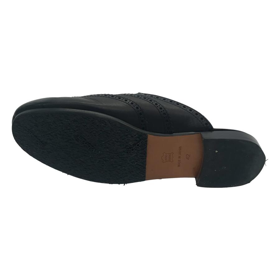 1piu1uguale3 ウノピゥウノウグァーレトレ WINGTIP SANDAL ウィングチップレザーミュールサンダル  ブラック 42 1piu1uguale3 ウノピゥウノウグァーレトレ WINGTIP SANDAL ウィング