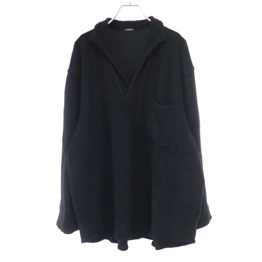 COMOLI（コモリ） 25SS パイルスキッパーシャツ B01-05039 ブラック 3 