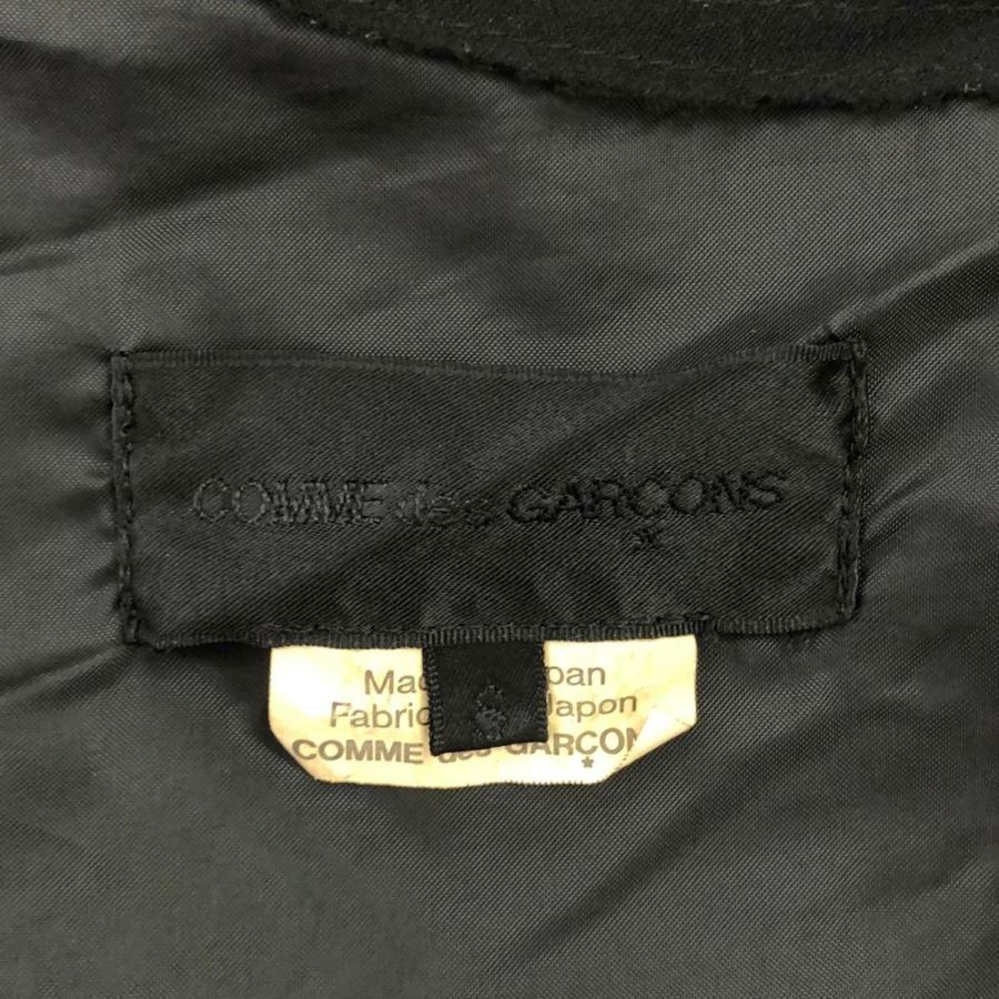 コムデギャルソン　ポリエステルサテンカットオフギャザージャケット　黒 COMME des GARCONS コムデギャルソン 21SS ポリエステルサテン