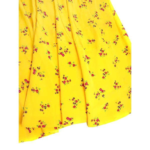 BLAMINK ブラミンク 19AW 小花柄シルクロングワンピース イエロー 
