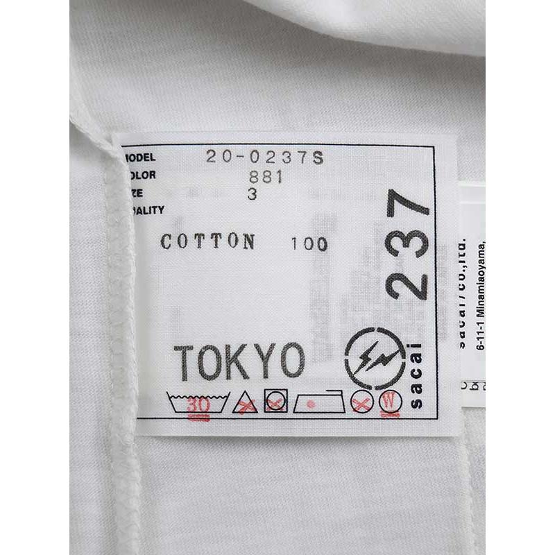 sacai fragment design コラボナンバリングTシャツ ホワイト sacai fragment design コラボナンバリングTシャツ ホワイト サカイ x