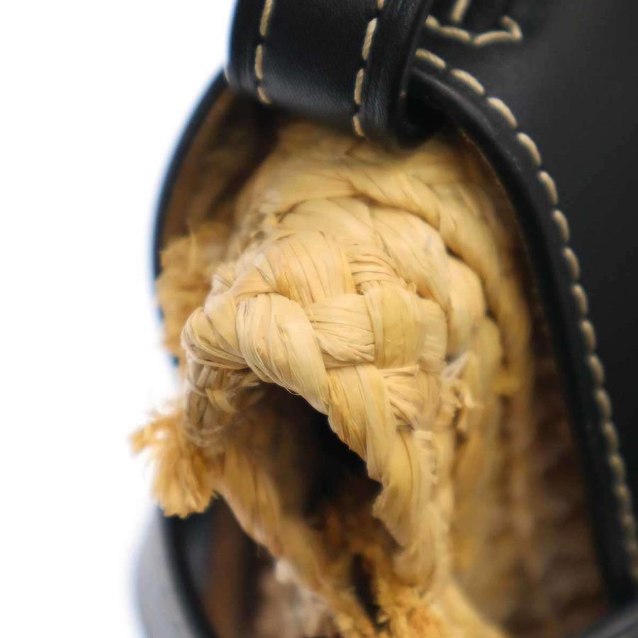 LOEWE ロエベ ゲート ラフィア ショルダーバッグ ナチュラル×ブラック