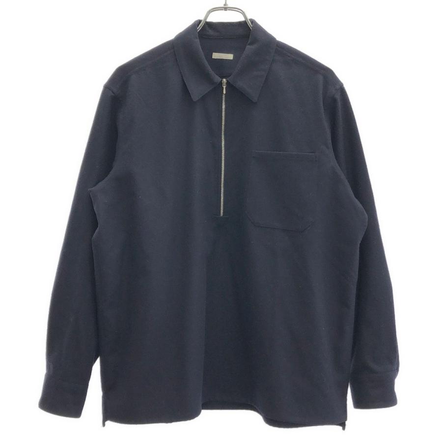 コモリ　フラノZIPシャツ COMOLI（コモリ） フラノZIPシャツ J03-02005 ネイビー 1 IT7N1PGP0TFJ