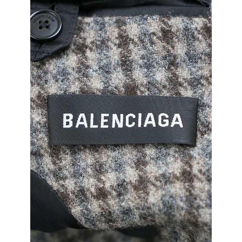 BALENCIAGA バレンシアガ 18AW チェック ダブルブレストウール BALENCIAGA バレンシアガ 18AW チェック ダブルブレストウール